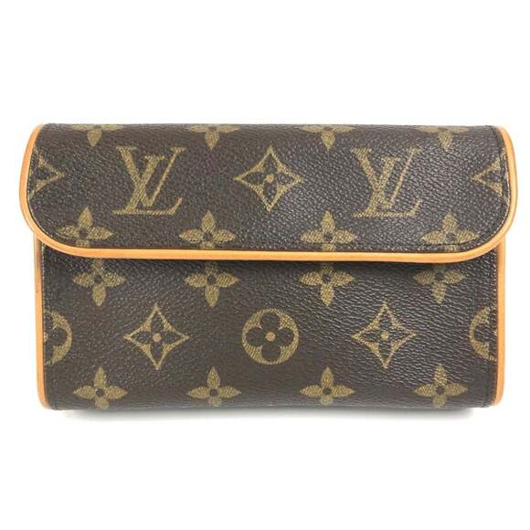 LOUIS VUITTON Authentic Brown Monogram Canvas Pochette Pouch